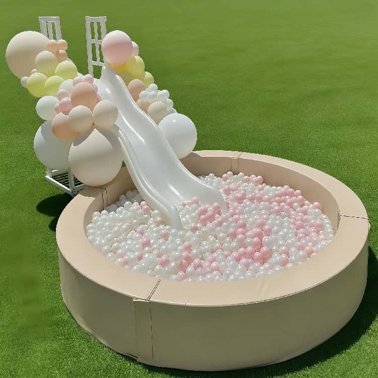 beige soft play ball pit