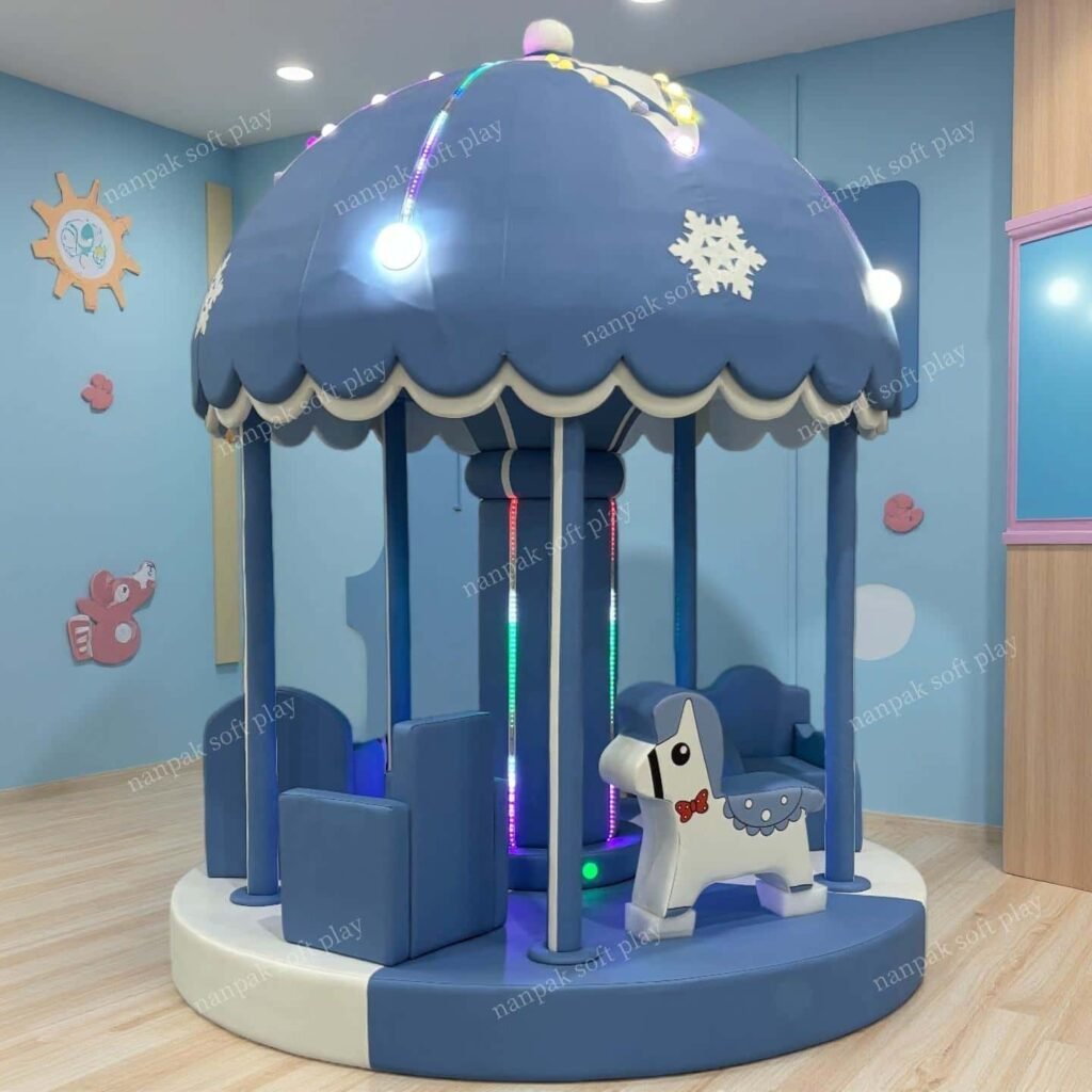 Kinder gemotoriseerde stoel carrousel zachte speeltoestellen