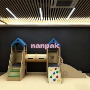 Children Wooden Interactive Playhouse with Slide