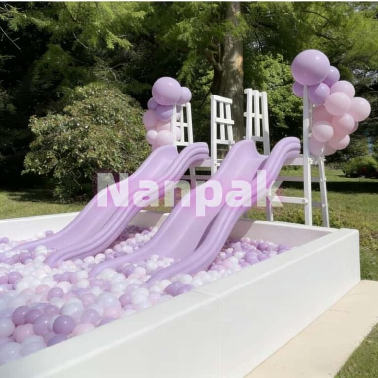 Soft Play Ball Pit di doppio scivolo viola